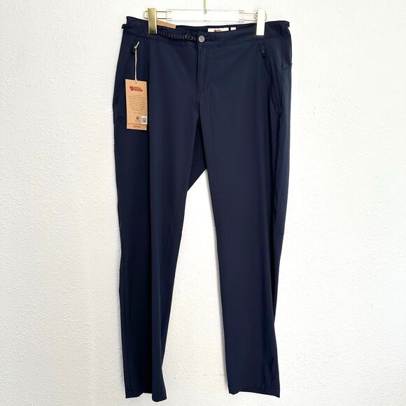 Fjall Raven High Coast Trail Trousers Women 10 Short Navy Mid Rise Hiking - Picture 1 of 8